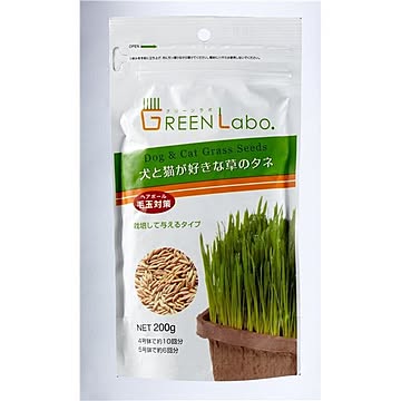 （まとめ） GREEN Labo Dog ＆ Cat grass Seeds 犬と猫が好きな草のタネ 200g （ペット用品・猫用フード） 【×12セット】【代引不可】