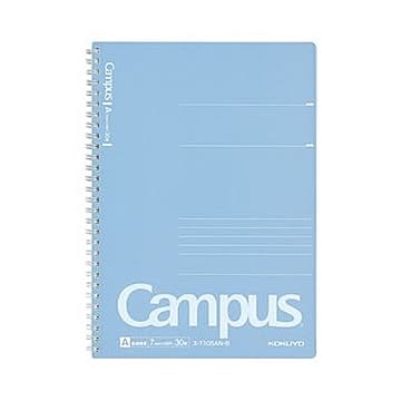（まとめ）コクヨ キャンパスツインリングノート（PP表紙・スリム）セミB5 A罫 30枚 表紙青 ス-T105AN-B 1セット（5冊）【×10セット】