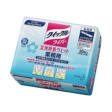 花王 クイックルワイパー 立体吸着業務用ウエットシート 1セット（120枚：30枚×4パック）