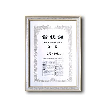 【銀色賞状額】シルバーフレーム・壁掛けひも　■9557 シルバー賞状額　B5（273×191mm）