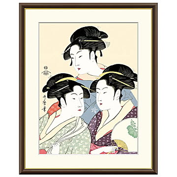 額絵 寛政の三美人 喜多川歌麿 42x34cm 三幸