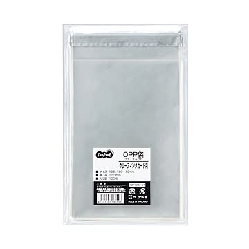 （まとめ） TANOSEE OPP袋 フタ・テープ付グリーティングカード用 125×180+40mm 1セット（1000枚：100枚×10パック） 【×3セット】