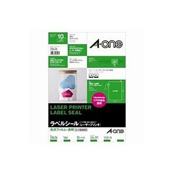 (業務用2セット)エーワン レーザープリンター用ラベルシール/宛名シール 【A4/全面 10枚】 ノーカット 透明フィルム 28426