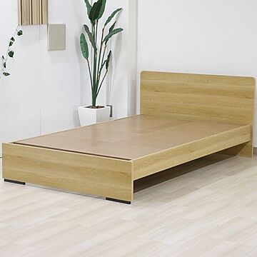 フラットデザインシングルベッドフレーム 日本製 簡単組立 木製 ベッド下収納 ナチュラル色