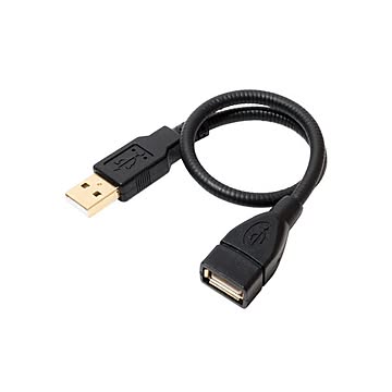 （まとめ）ミヨシ グースネックUSB延長ケーブル ブラック 0.3m USB-EX23BK【×5セット】