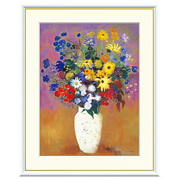 額絵 白い花瓶の花 オディロン・ルドン 61x49.5cm 三幸