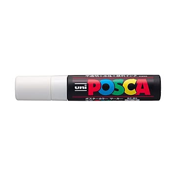 （まとめ） 三菱鉛筆 ユニ ポスカ 極太角芯（15mm） PC-17K.1 白 1本入 【×5セット】