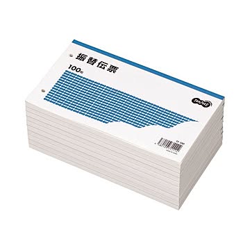 （まとめ） TANOSEE 振替伝票 タテ106×ヨコ188mm 100枚 1セット（10冊） 【×5セット】