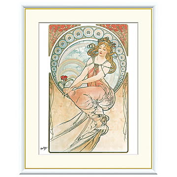 額絵 芸術・絵画 アルフォンス・ミュシャ 42x34cm 三幸