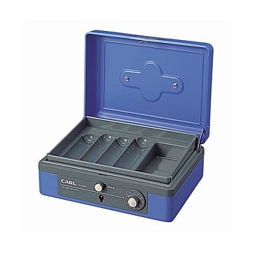 (まとめ) カール事務器 キャッシュボックス 大 W195×D155×H86mm ブルー CB-8200-B 1台 【×5セット】