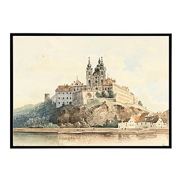 世界の古い絵画 レトロポスター デジタルリマスターMelk Abbey On The Da【bn-poster-3828】