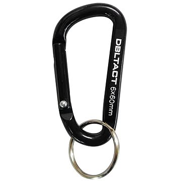 (業務用75個セット) DBLTACT アルミカラビナ 6mm 【ブラック×ブラックM】 DT-AK-064