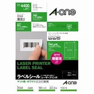 (業務用10セット) エーワン レーザープリンター用ラベルシール/宛名シール 【A4/44面 100枚】 28368