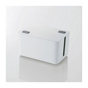 （まとめ）エレコム ケーブルボックス（4個口） EKC-BOX002WH【×2セット】