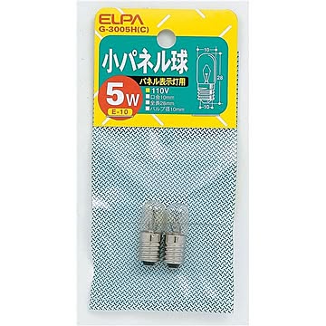 （まとめ） ELPA 小パネル球 電球 5W E10 クリア 2個入 G-3005H（C） 【×10セット】