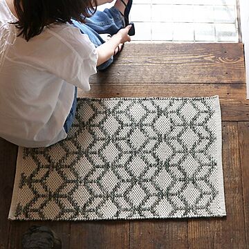 萩原 手織りマット サラル シンプル ヨセフ 約50×80cm