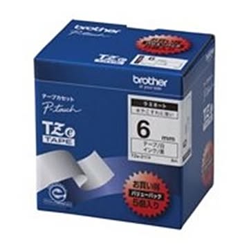 brother ブラザー工業 文字テープ/ラベルプリンター用テープ 幅：6mm 5個入り TZe-211V 白に黒文字