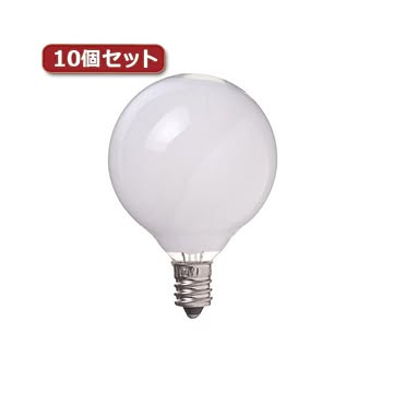 （まとめ）YAZAWA ベビーボール球 G50 E12 10W ホワイト10個セット G501210WX10【×2セット】