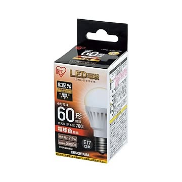 （まとめ）アイリスオーヤマ LED電球60W E17 広配光 電球色 4個セット×5セット