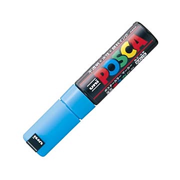 (まとめ) 三菱鉛筆 水性マーカー ポスカ 太字角芯 水色 PC8K.8 1本 【×20セット】