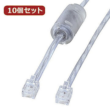10個セット サンワサプライ コア付シールドツイストモジュラーケーブル 管理No. 4589452976805