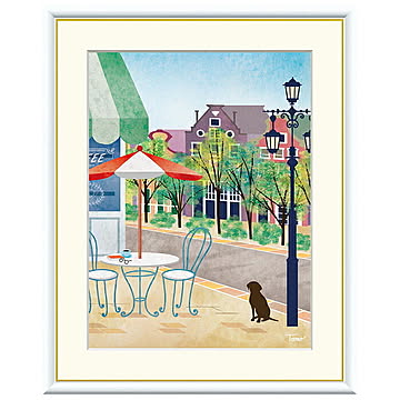 額絵 カフェテラス 横田友広 42x34cm 三幸