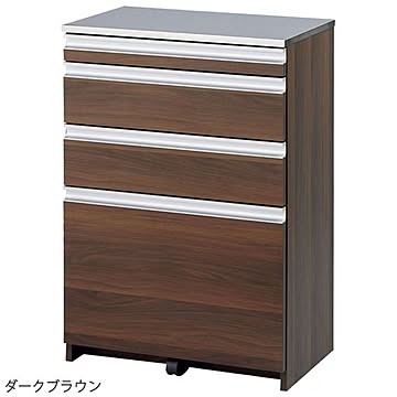 スリム キッチンカウンター/キッチン収納 ステンレス スライドテーブル付き 〔キッチン 台所〕