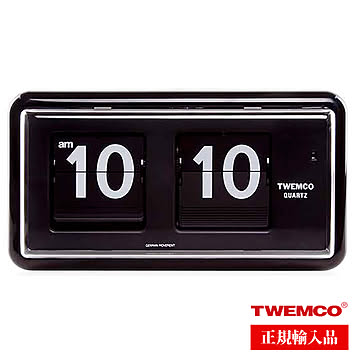 TWEMCO 置き掛け兼用時計 QT-30-BLACK ブラック トゥエンコ パタパタ時計 (フリップ クロック) クオーツ 正規輸入品