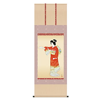 掛け軸 序の舞 上村松園 54.5x153cm 三幸