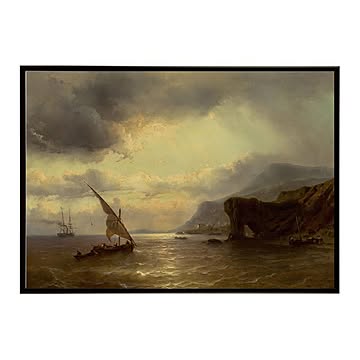 世界の古い絵画 レトロポスター デジタルリマスターMarine landscape インテ【bn-poster-3800】