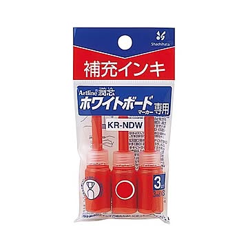 (まとめ) シヤチハタアートライン潤芯ホワイトボードマーカー用補充インキ 赤 72112 1パック（3本）  【×50セット】