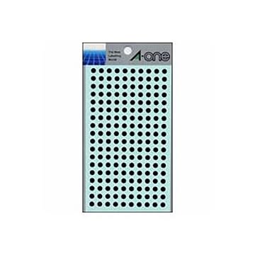 （まとめ） エーワン カラーラベル 丸型5mm径 07069 黒 1P9シート（1800片）入 【×10セット】