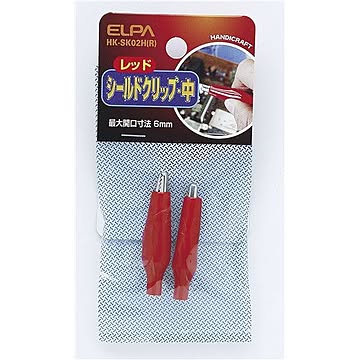 （まとめ） ELPA シールドクリップ Mサイズ レッド HK-SK02H（R） 【×30セット】
