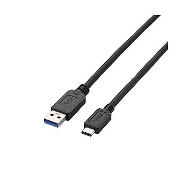 (まとめ)エレコム USB3.1ケーブル(A-TypeC) USB3-AC10BK×2セット