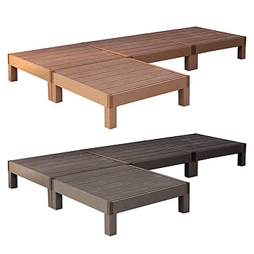 Ecofeel（エコフィール） 人工木ウッドデッキ 90×90cm 4台セット m11312