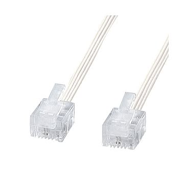 （まとめ） サンワサプライ やわらかスリムケーブル（白） TEL-S2-7N2 【×5セット】