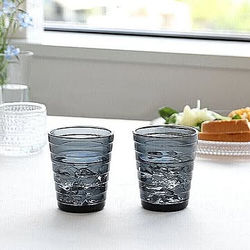 イッタラ アイノアアルト(アイノアールト) 367021 タンブラー 220ml ダークグレー 2個入り(ペア) iittala Aalto