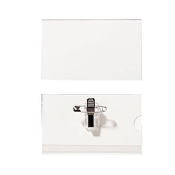 (まとめ) ライオン事務器 名札 ヨコ型クリップ・安全ピン付 CS-N31 1パック（2個）  【×50セット】
