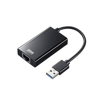 サンワサプライ USB3.1LAN変換アダプタ USBハブポート付 黒