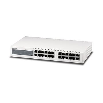 バッファロー Giga対応スイッチングハブ 金属筐体 電源内蔵 24ポート LSW4-GT-24NSR 1台