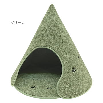 ラグタス 組立式ペットハウス コーン Lサイズ 幅58x奥行58x高さ53cm グリーン