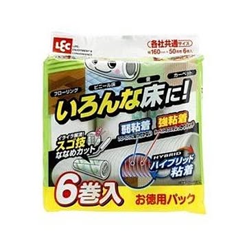レック 激コロ 粘着クリーナー用 スペアテープ 50周 スペア 6巻入り ハイブリッド粘着 簡単カット 〔掃除用品〕