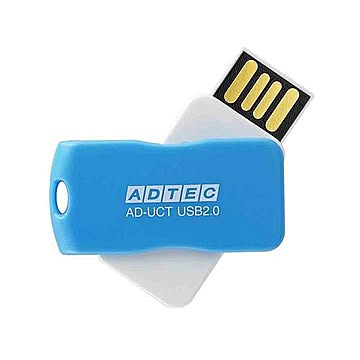 （まとめ）アドテック USB2.0回転式フラッシュメモリ 16GB ブルー AD-UCTL16G-U2R 1個【×3セット】