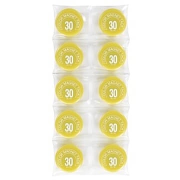 （まとめ）ミツヤ カラーマグネット MR-30 黄 30mm 10個【×10セット】
