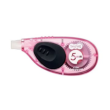 (まとめ) TANOSEE 修正テープ ヨコ引き 5mm幅×10m ピンク 1セット（30個） 【×5セット】