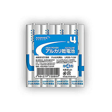 150個セット HIDISC アルカリ乾電池 単4形4本パック HDLR03/1.5V4PX150 管理No. 4589453406073