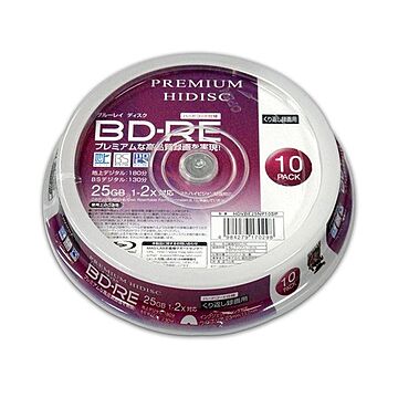 （まとめ）PREMIUM HIDISC BD-RE くり返し録画 2倍速 25GB 10Pスピンドルケース ×20個セット HDVBE25NP10SPX20
