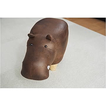 ポールジュニア かばモチーフスツール ブラウン