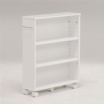 シンプル マガジンラック/雑誌収納 キャスター付き 組立品 〔リビング ダイニング 書斎 店舗〕【代引不可】