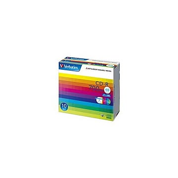 (まとめ）バーベイタム データ用CD-R700MB ワイドプリンタブル 5mmスリムケース SR80SP10V1C 1箱(100枚:10枚×10個)【×3セット】